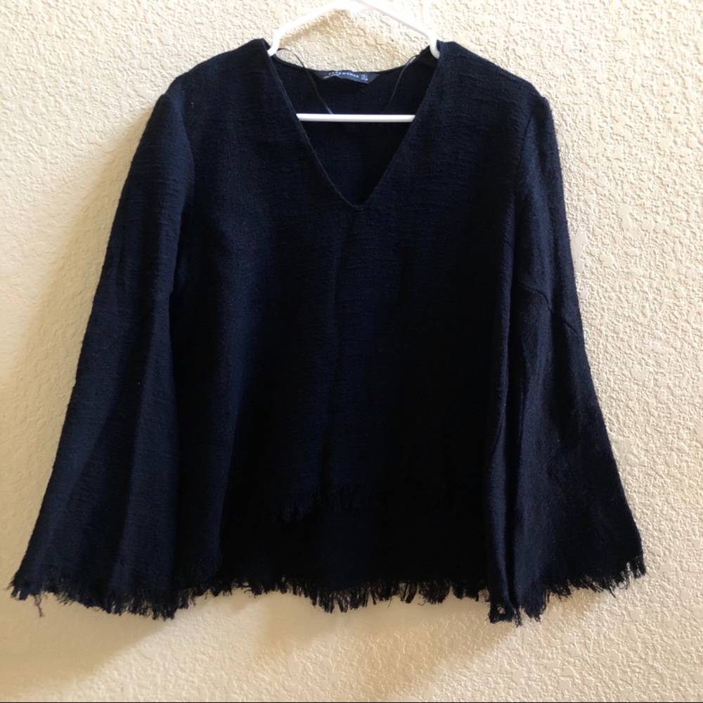 Zara V-Neck Fringe Top